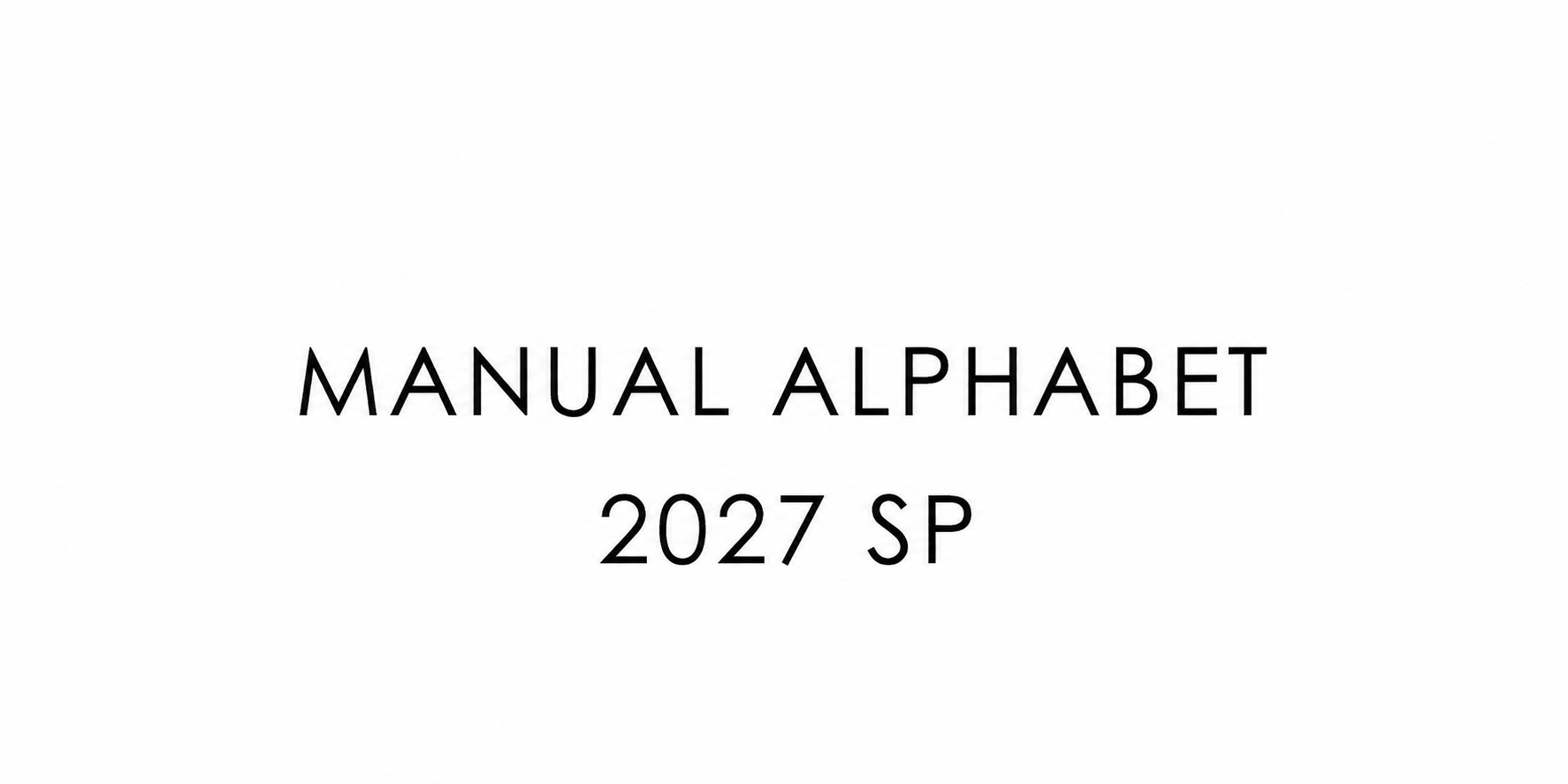 MANUAL ALPHABET 2027SP